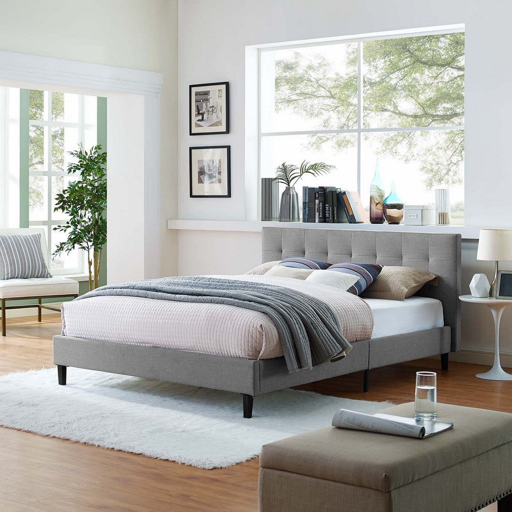 Linnea Full Bed, Light Gray - No Shipping Charges