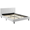 Modway Linnea Upholstered White Full Platform Bed with Wood Slat Support MDY-MOD-5424-WHI