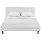 Modway Linnea Upholstered White Full Platform Bed with Wood Slat Support MDY-MOD-5424-WHI