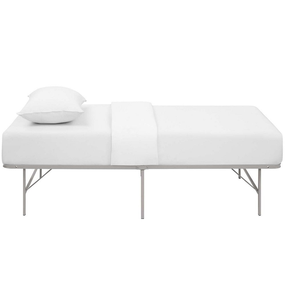 Horizon Stainless Steel Twin Bed Frame by Modway| Gray