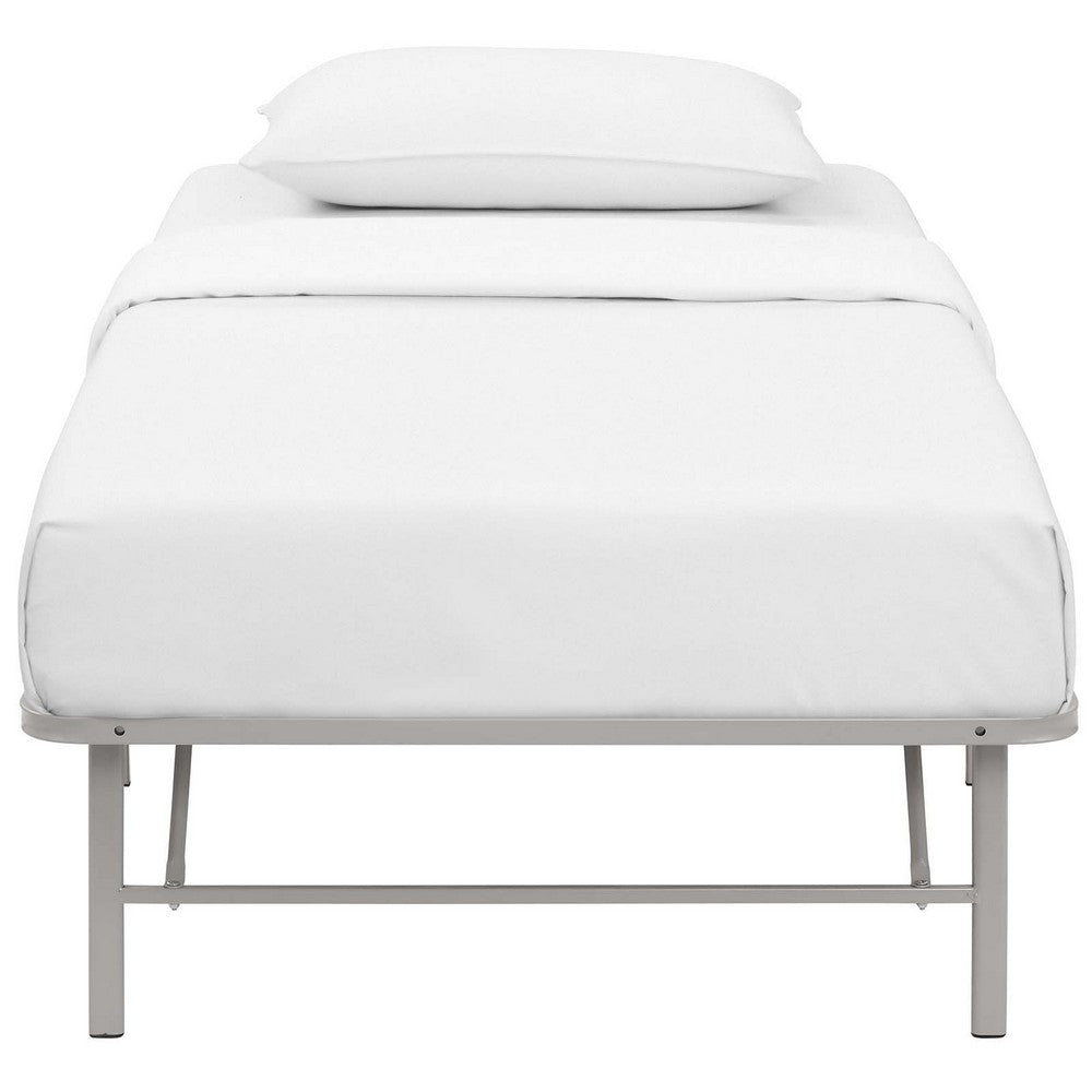 Horizon Stainless Steel Twin Bed Frame by Modway| Gray