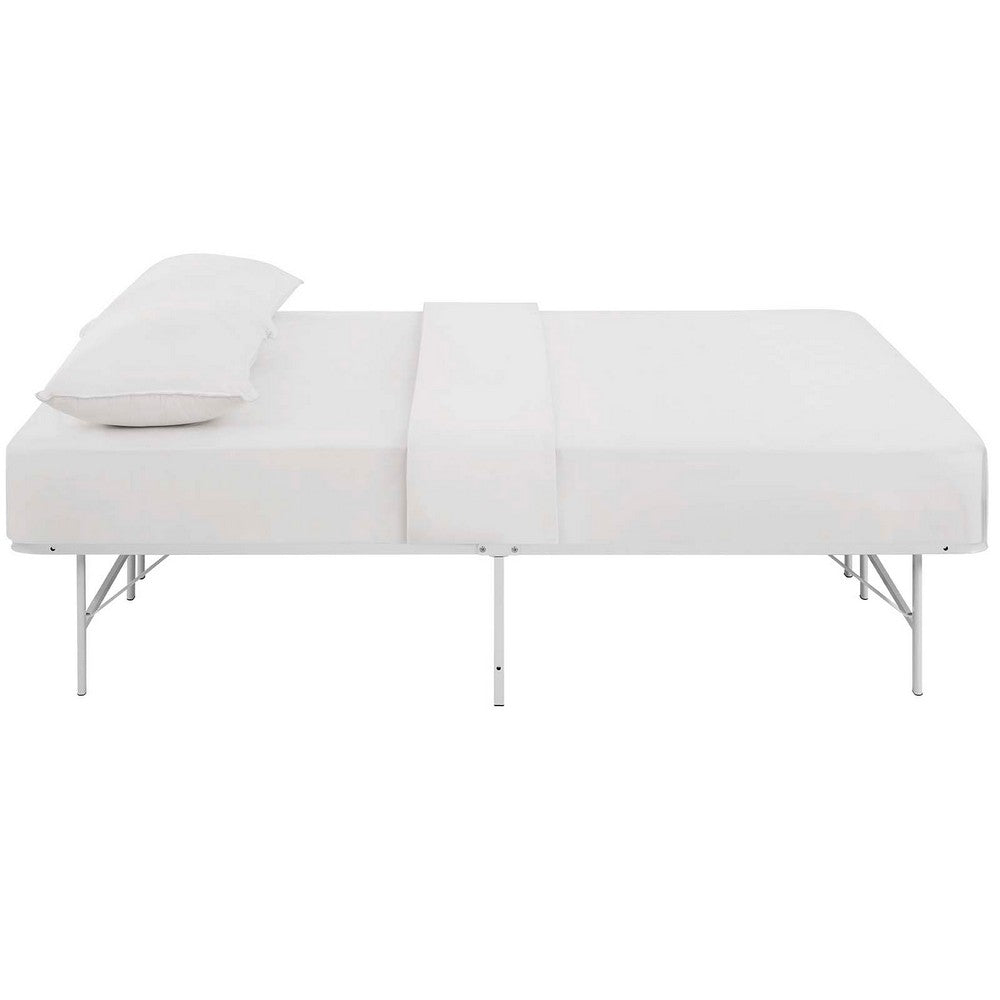 Horizon Full Stainless Steel Bed Frame, White - No Shipping Charges