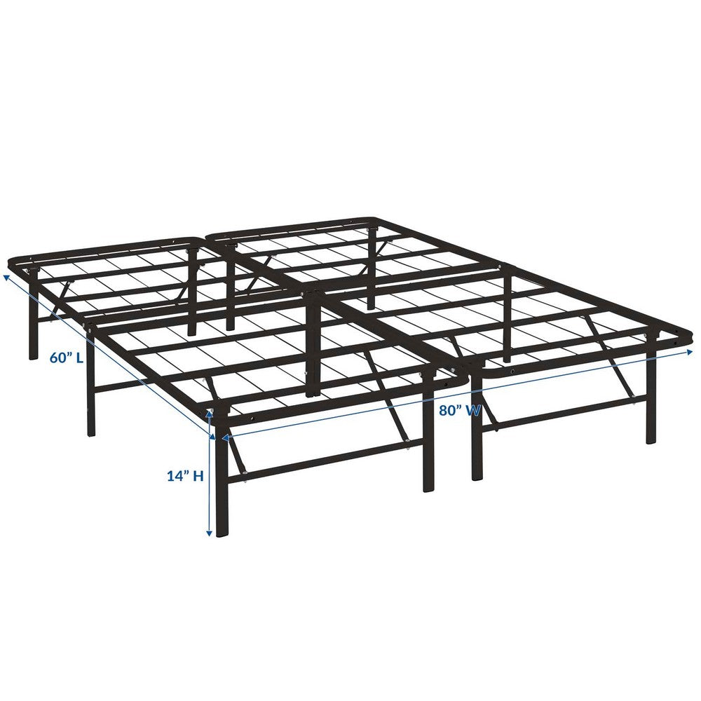 Horizon Stainless Steel Queen Bed Frame by Modway| Brown