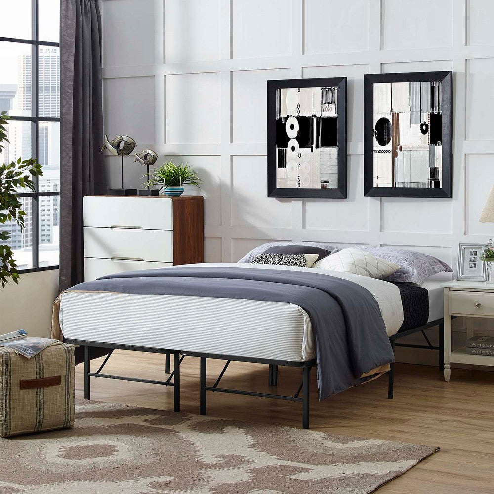 Horizon Stainless Steel Queen Bed Frame by Modway| Brown