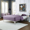 Ollie King Bed Frame by Modway| Silver