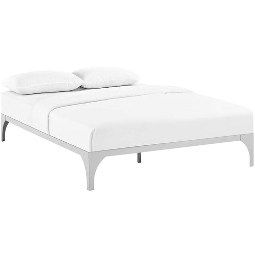 Ollie King Bed Frame by Modway| Silver