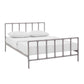 Modway Dower Modern Farmhouse Steel Metal Queen Platform Bed in Gray