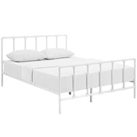 Dower Stainless Steel Queen Bed by Modway| White