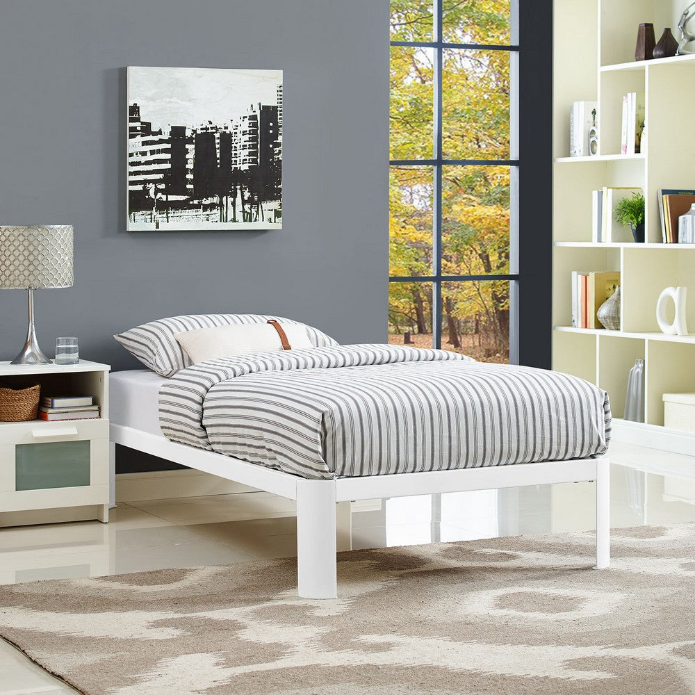 Corinne Twin Bed Frame, White - No Shipping Charges
