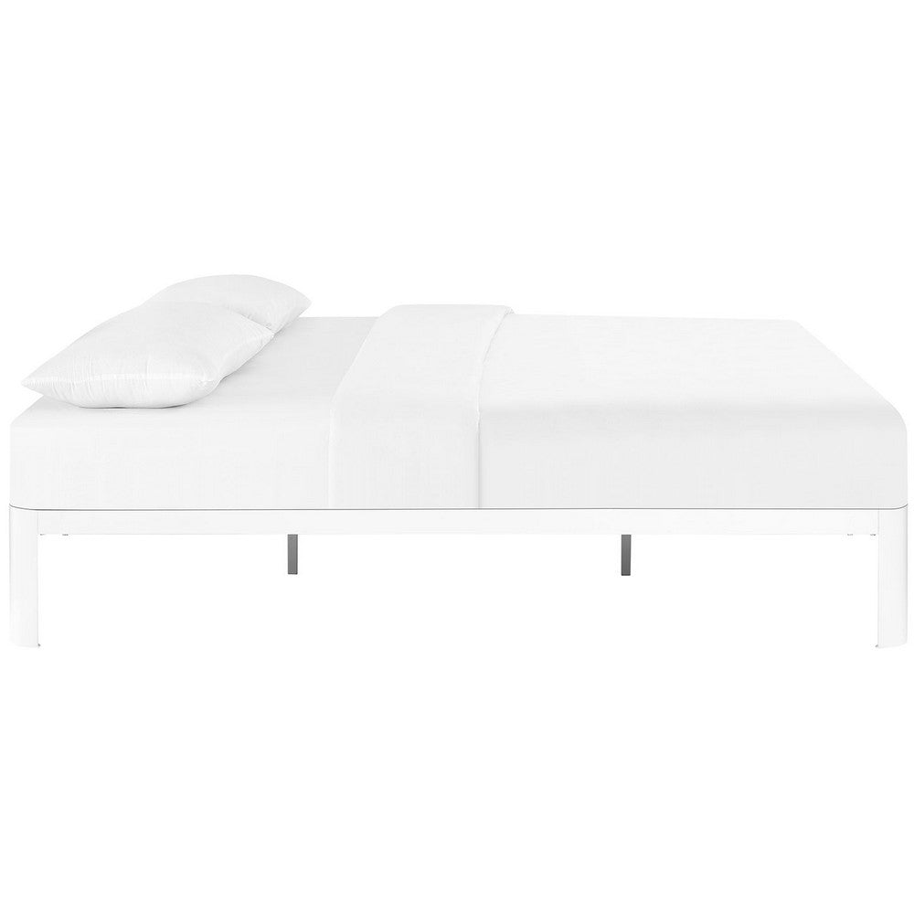 Corinne Queen Bed Frame, White - No Shipping Charges