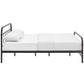 Modway Maisie Steel Metal Farmhouse Platform Queen Bed Frame With Headboard In Brown MDY-MOD-5533-BRN-SET