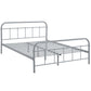 Modway Maisie Steel Metal Farmhouse Platform Queen Bed Frame With Headboard In Gray MDY-MOD-5533-GRY-SET