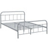 Modway Maisie Steel Metal Farmhouse Platform Queen Bed Frame With Headboard In Gray MDY-MOD-5533-GRY-SET