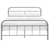 Maisie Stainless Steel Queen Bed Frame by Modway| Gray