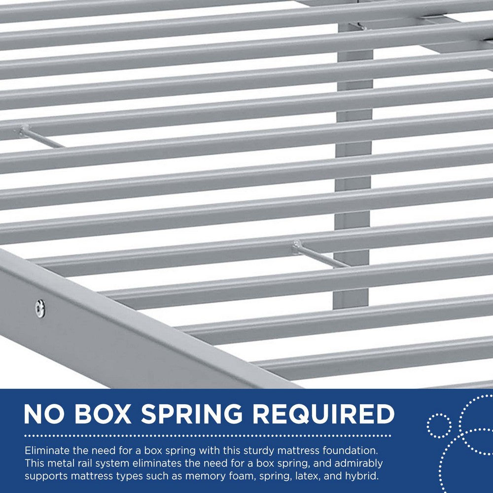 Maisie Stainless Steel Queen Bed Frame by Modway| Gray