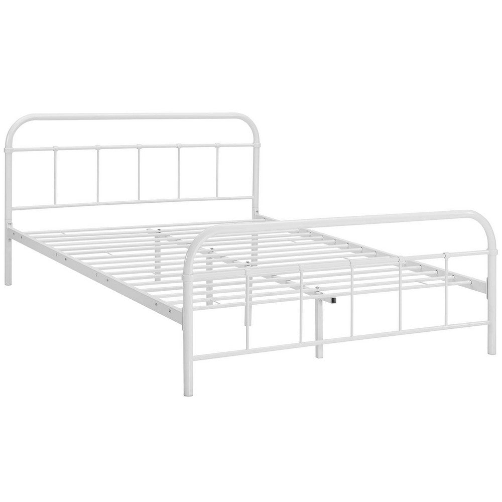 Maisie Stainless Steel Queen Bed Frame by Modway| White