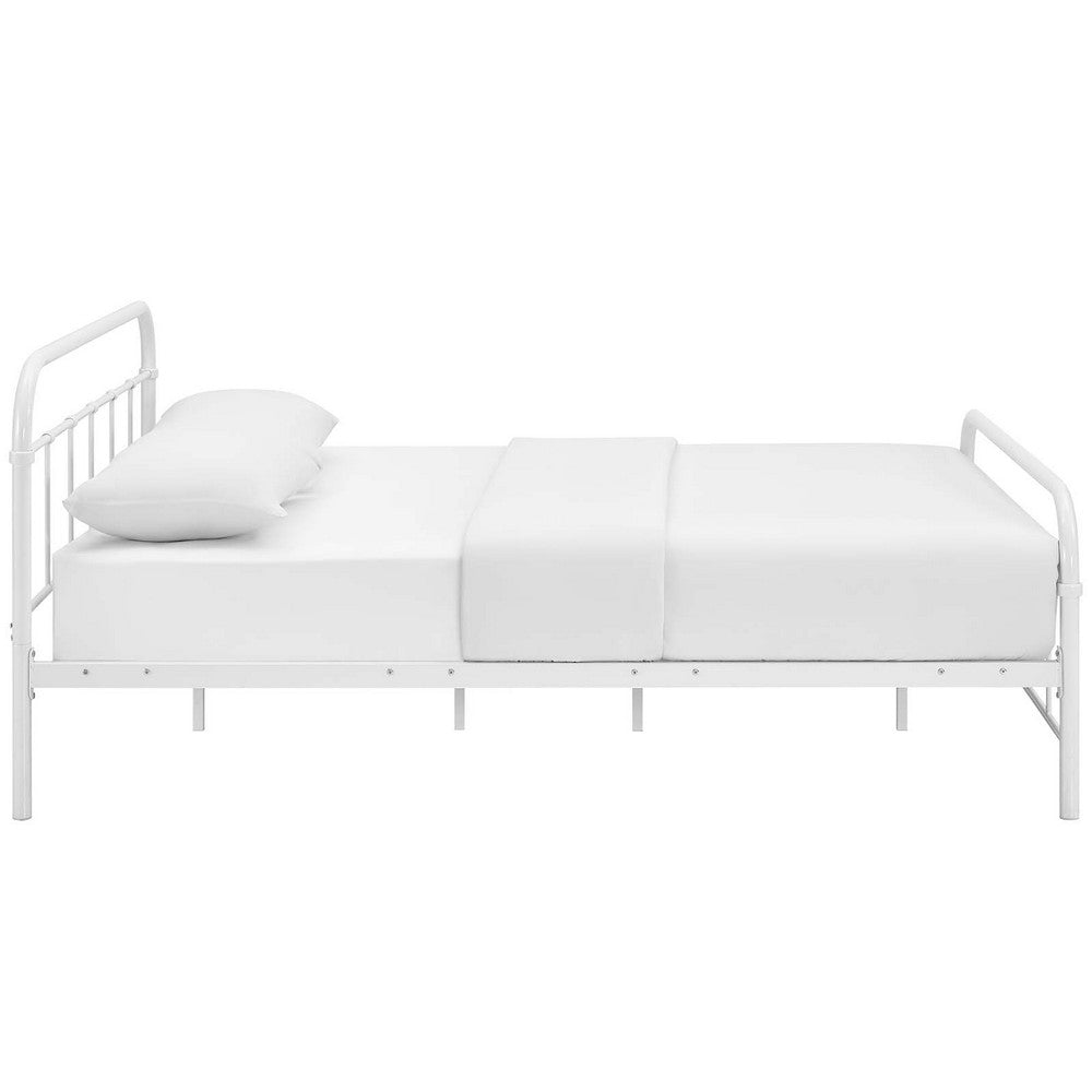 Maisie Stainless Steel Queen Bed Frame by Modway| White
