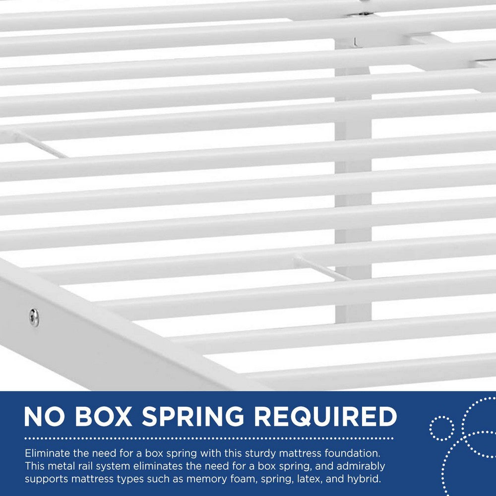 Maisie Stainless Steel Queen Bed Frame by Modway| White
