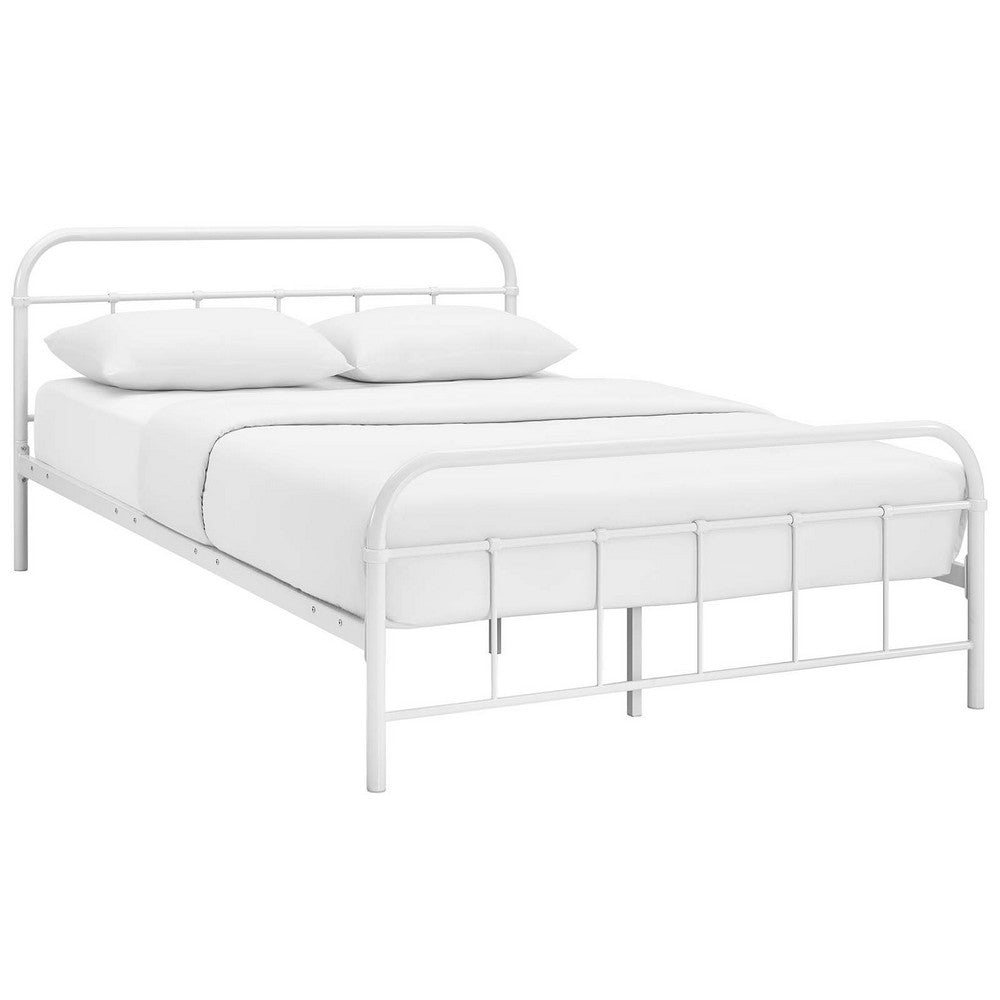 Maisie Stainless Steel Queen Bed Frame by Modway| White