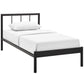 Modway Gwen Steel Metal Farmhouse Platform Twin Bed Frame With Headboard in Brown MDY-MOD-5543-BRN-SET