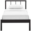 Modway Gwen Steel Metal Farmhouse Platform Twin Bed Frame With Headboard in Brown MDY-MOD-5543-BRN-SET