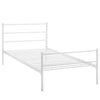 Modway Alina Platform Stainless Steel Metal Twin Size Bed Frame With Headboard in White MDY-MOD-5551-WHI-SET