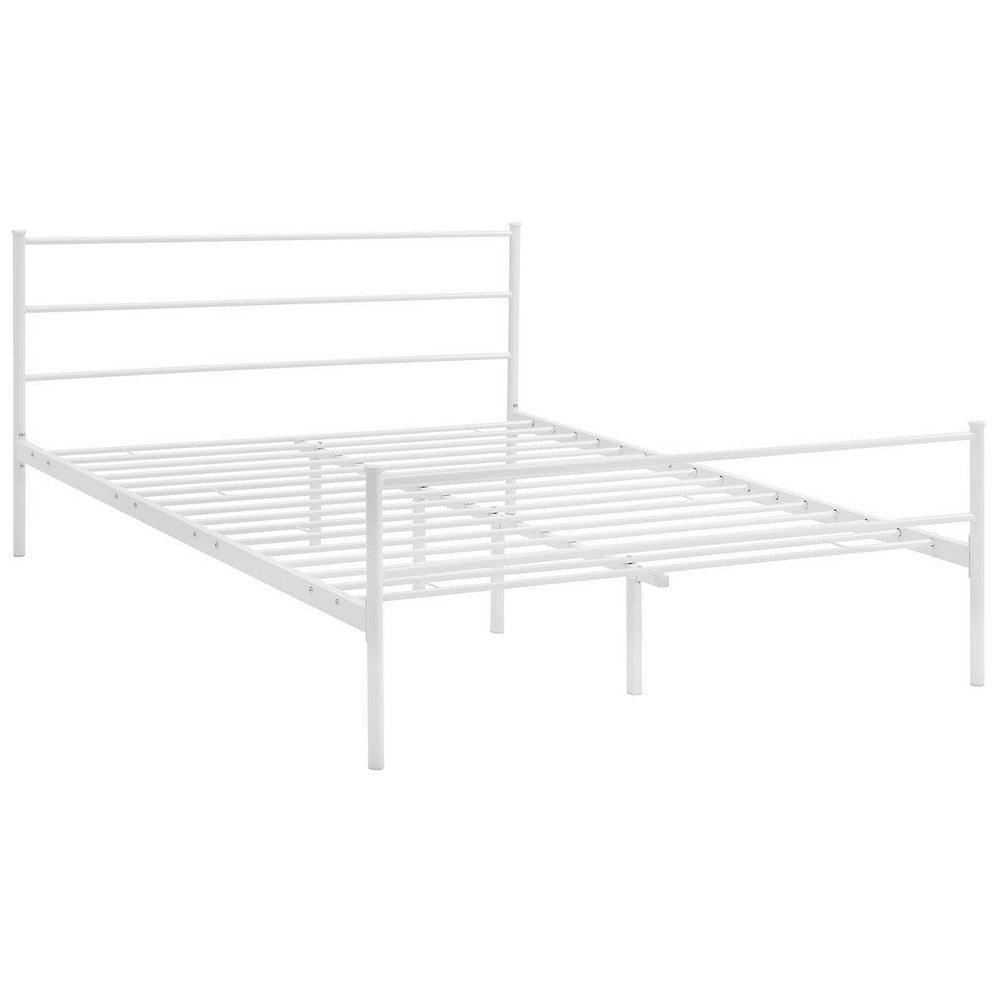 Modway Alina Full Size Platform Bed Frame With Headboard In White MDY-MOD-5552-WHI-SET