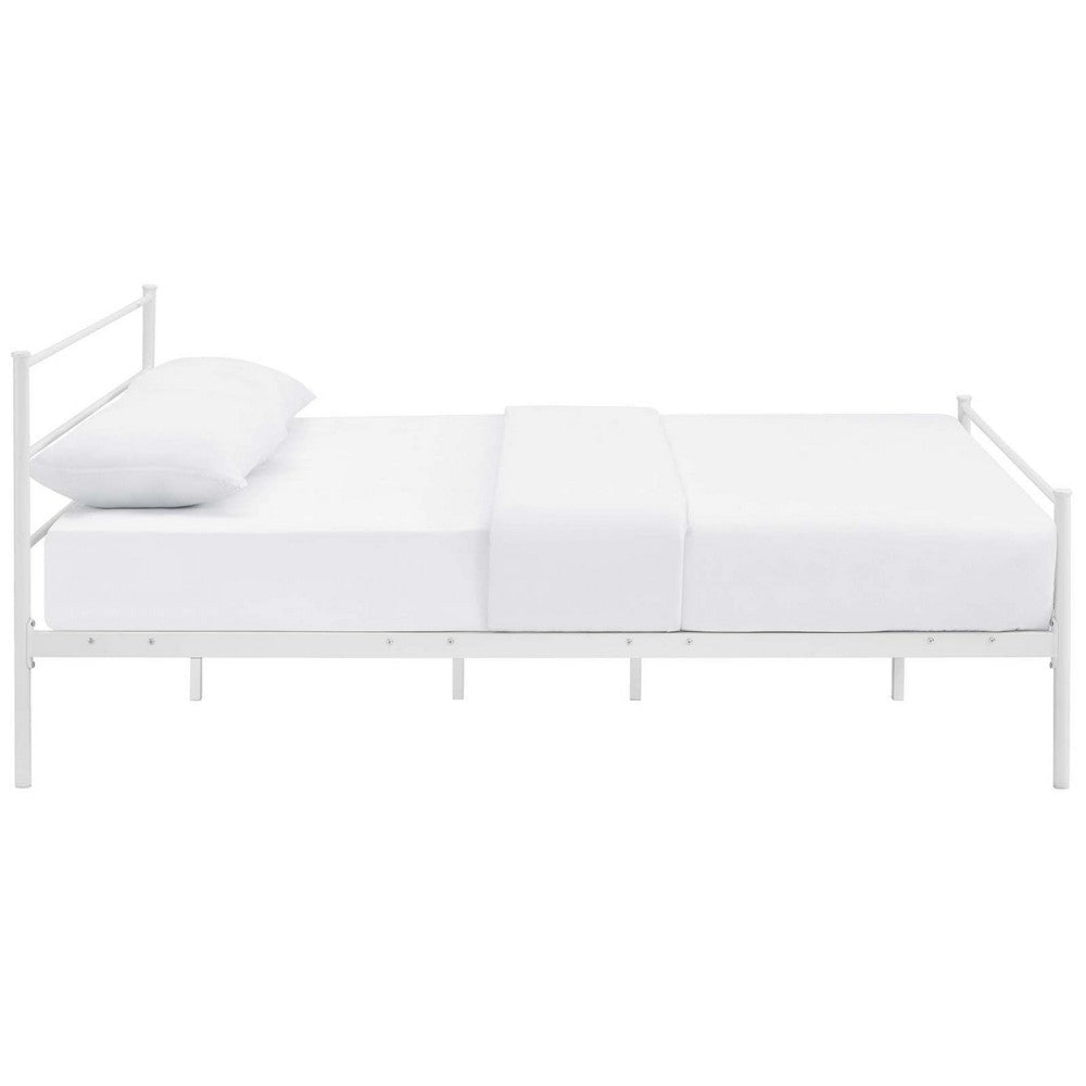 Modway Alina Full Size Platform Bed Frame With Headboard In White MDY-MOD-5552-WHI-SET