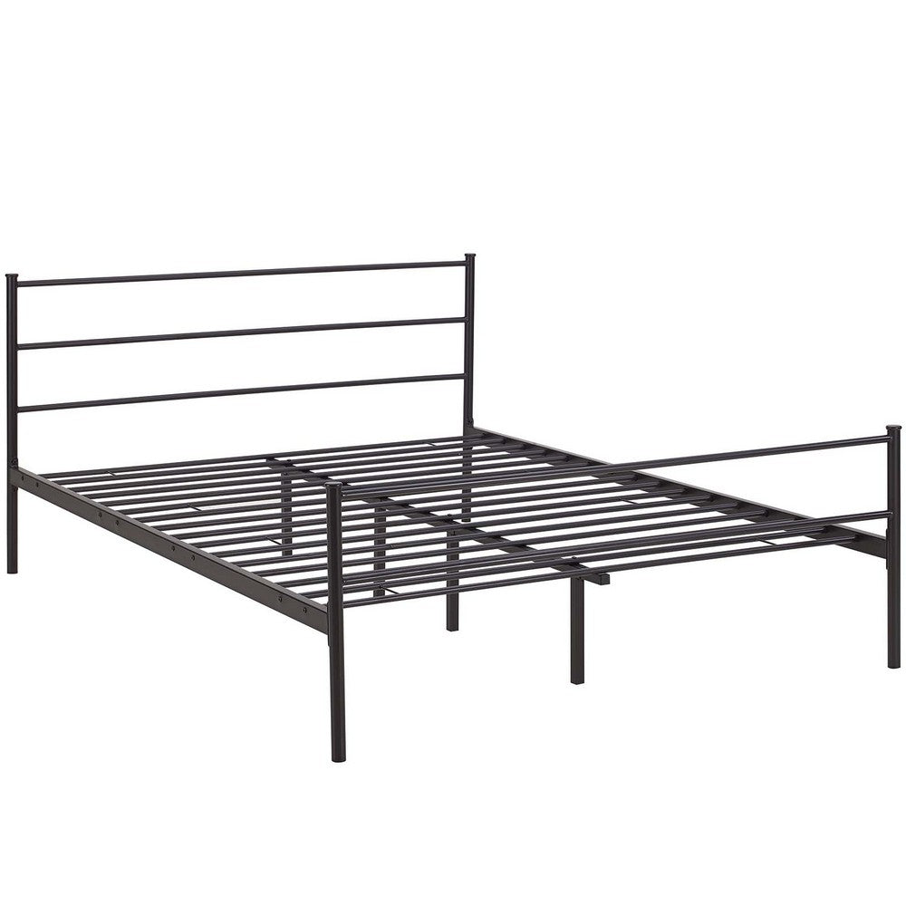 Alina Platform Queen Bed Frame by Modway| Brown