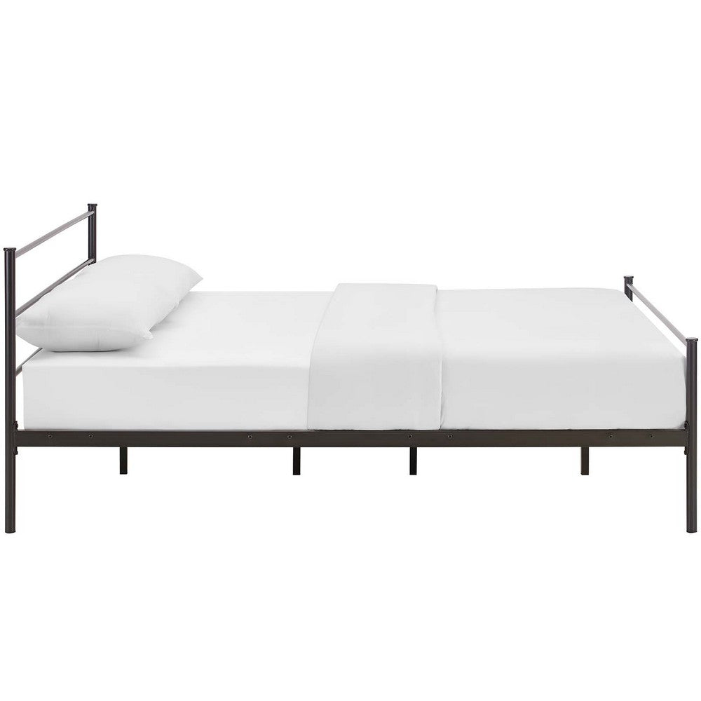 Alina Platform Queen Bed Frame by Modway| Brown