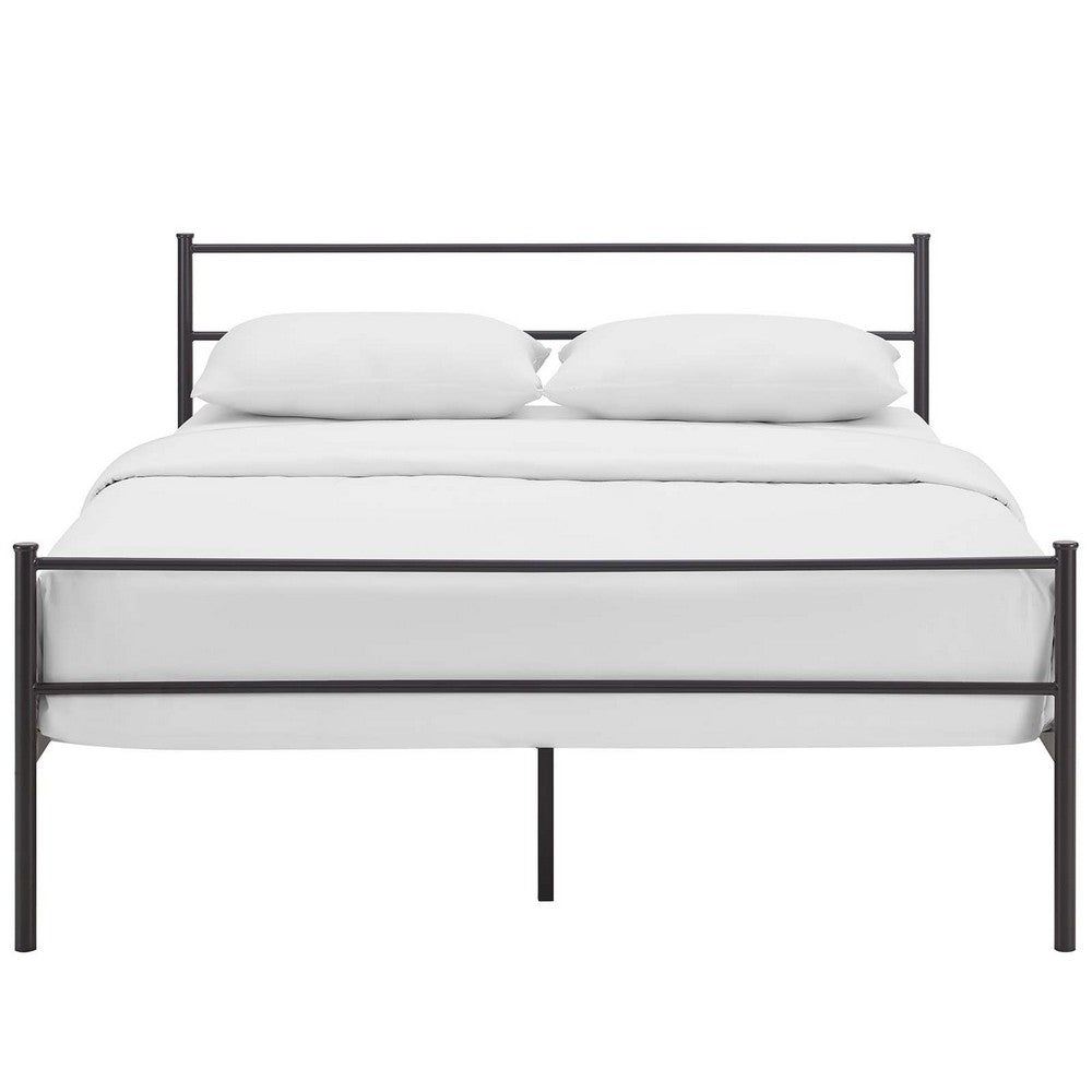 Alina Platform Queen Bed Frame by Modway| Brown