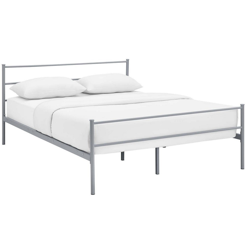 Alina Platform Queen Bed Frame by Modway| Gray
