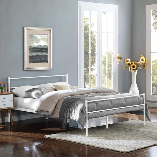 Alina Platform Queen Bed Frame by Modway| White