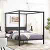 Raina Queen Canopy Bed Frame, Brown Gray - No Shipping Charges