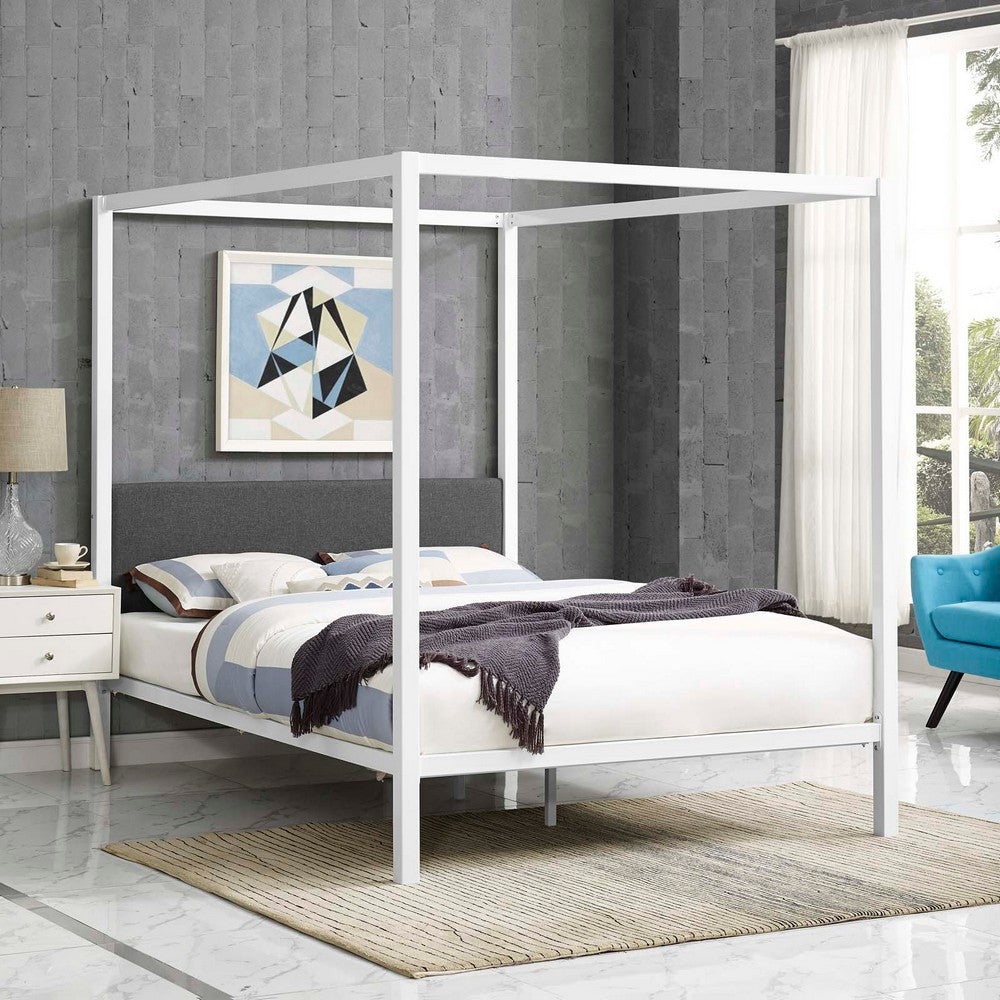Raina Canopy Queen Bed Frame by Modway| Gray