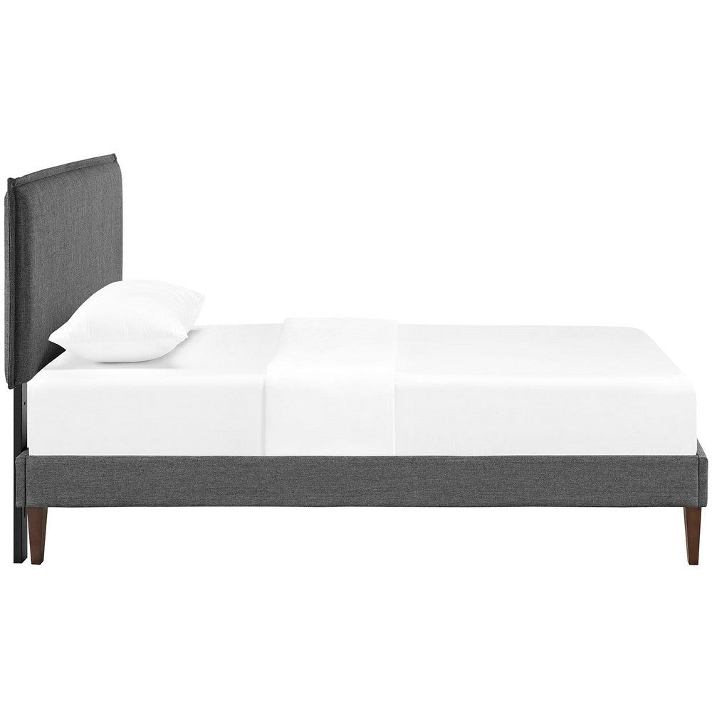 Camille Fabric Twin Platform Bed with Squared Tapered Legs by Modway MDY-MOD-5598-GRY