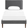 Camille Fabric Twin Platform Bed with Squared Tapered Legs by Modway MDY-MOD-5598-GRY