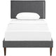 Camille Fabric Twin Platform Bed with Squared Tapered Legs by Modway MDY-MOD-5598-GRY