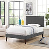 Camille Fabric Twin Platform Bed with Squared Tapered Legs by Modway