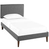 Camille Fabric Twin Platform Bed with Squared Tapered Legs by Modway MDY-MOD-5598-GRY