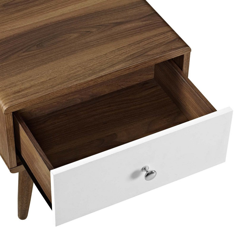 Transmit Nightstand, Walnut White - No Shipping Charges