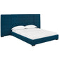 Modway Sierra Tufted Upholstered Fabric Queen Platform Bed Frame With Headboard In Azure