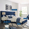 Sierra Upholstered Fabric Queen Platform Bed by Modway| Blue