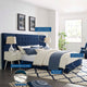 Sierra Upholstered Fabric Queen Platform Bed by Modway| Blue