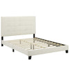 Melanie Tufted Button Upholstered Performance Velvet Full Platform Bed by Modway| White