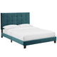 Melanie Tufted Button Upholstered Performance Velvet Full Platform Bed by Modway| Blue