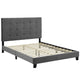 Melanie Tufted Button Upholstered Performance Velvet Queen Platform Bed by Modway| Gray