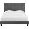 Melanie Tufted Button Upholstered Performance Velvet Queen Platform Bed by Modway| Gray