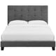 Melanie Tufted Button Upholstered Performance Velvet Queen Platform Bed by Modway| Gray
