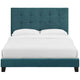 Melanie Tufted Button Upholstered Performance Velvet Queen Platform Bed by Modway| Blue